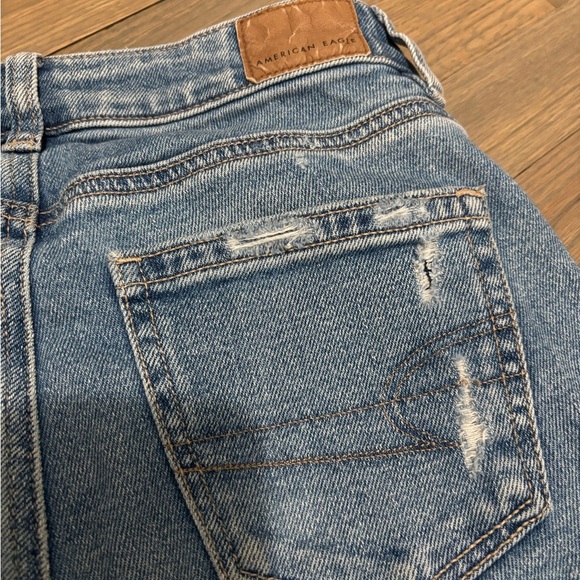 American Eagle Stretch High Rise Straight Leg Mom Jeans, size 0 - Picture 4 of 9